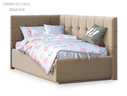 Кровать Nuvola Sabina угловая Velutto 22 (с подъемным механизмом) 120х190