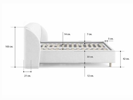 Кровать Сонум Valencia Рогожка Графит 120х190