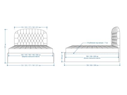 Кровать Lonax Венеция велюр Dolly-3 (с подъемным механизмом) 120х195