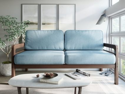 Диван Арско Бергер трехместный голубой
