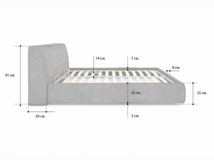 Кровать Сонум Altea Рогожка Пепельная 80х190