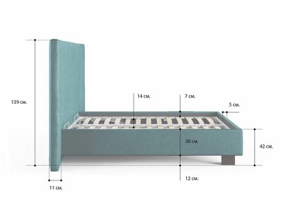 Кровать Сонум Barbara Рогожка Графит 140х190