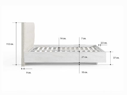 Кровать Сонум Vena Ясень Ориноко + Рогожка Льняная 80х200